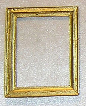 Dollhouse Miniature Picture Frame, Plain Rectangle, Gold Color